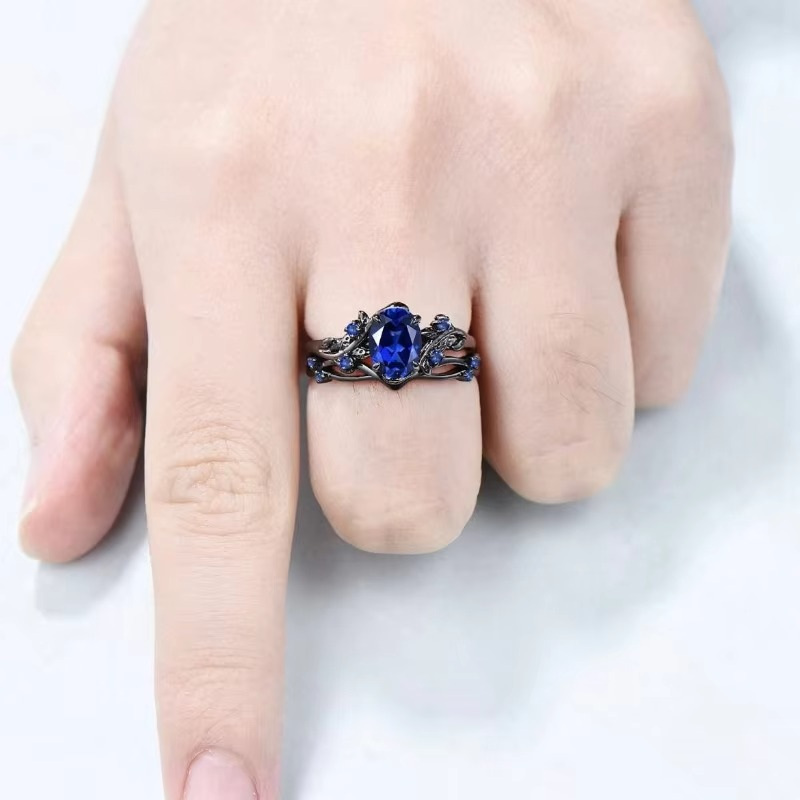 BowLift | Sapphire Leaf Branch Statement Ring for Women