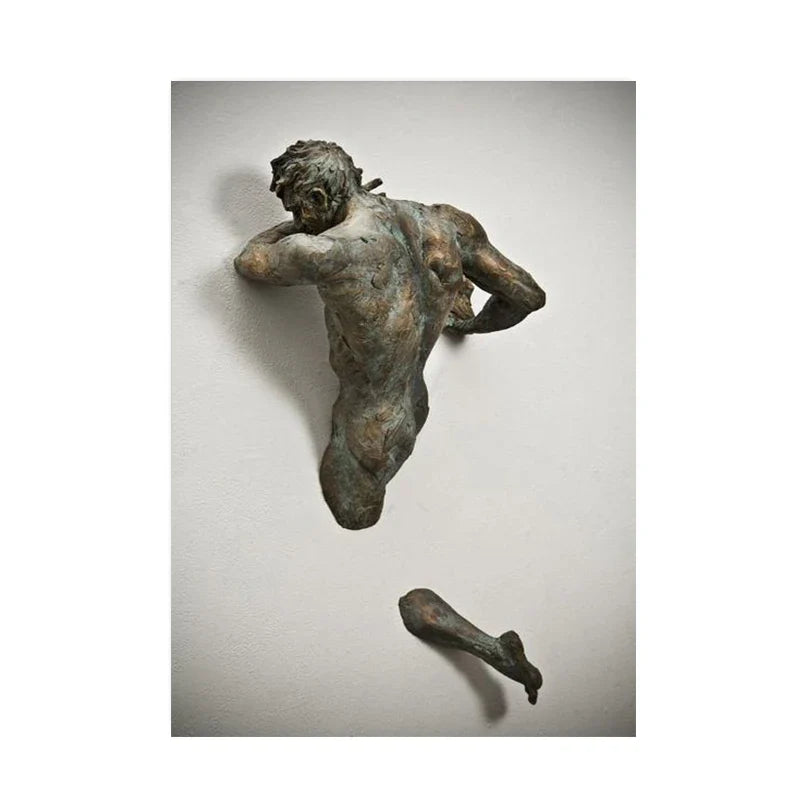 Modern Urban Abstract Iron Statue Wall Art Fine Art Canvas Prints 3d Visualization Figure Art Pictures For Minimalist Apartment Wall Decor | Bowlift