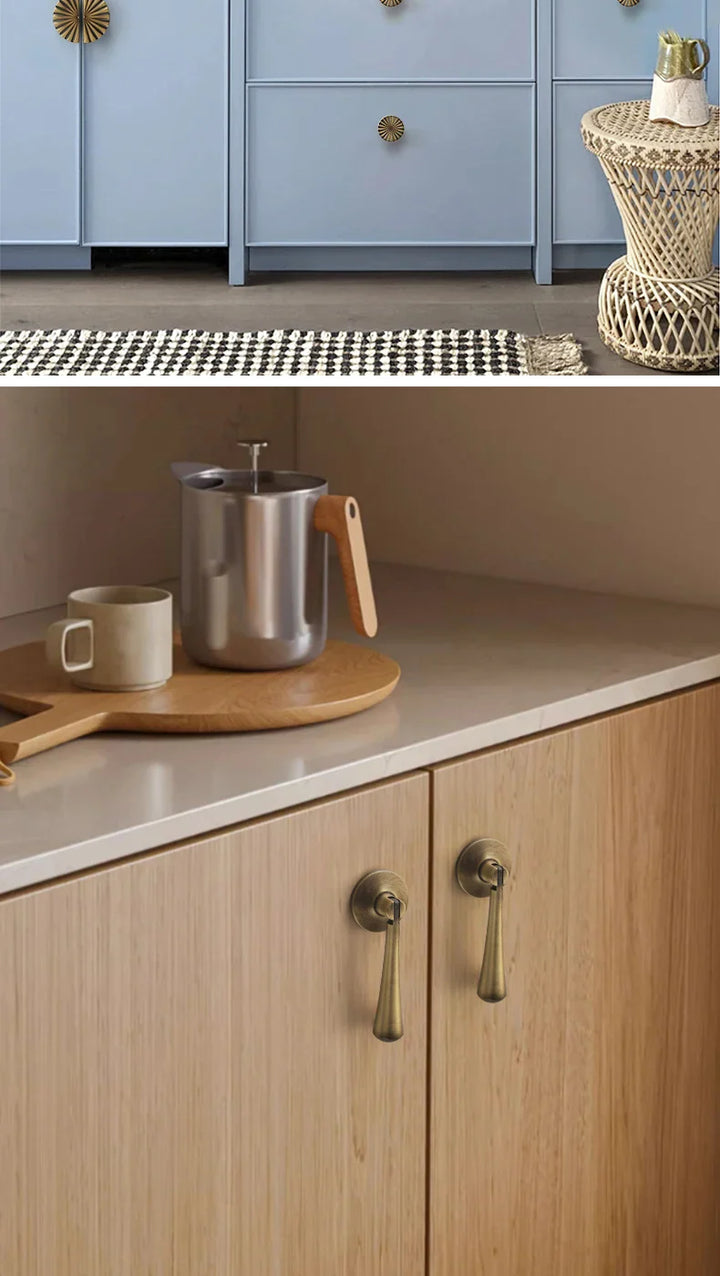 Bronvella ArcRetro Furniture Handle in Antique Copper Bowlift