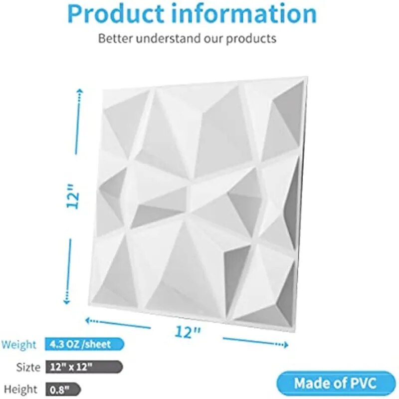 BowLift | 3D Diamond Design Decorative Matt Wall Panel Stickers