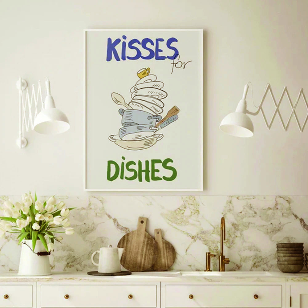 Kisses for Dishes Wall Art | Bowlift