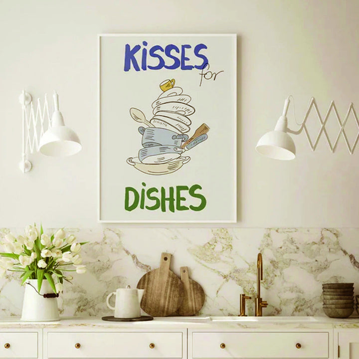 Kisses for Dishes Wall Art | Bowlift