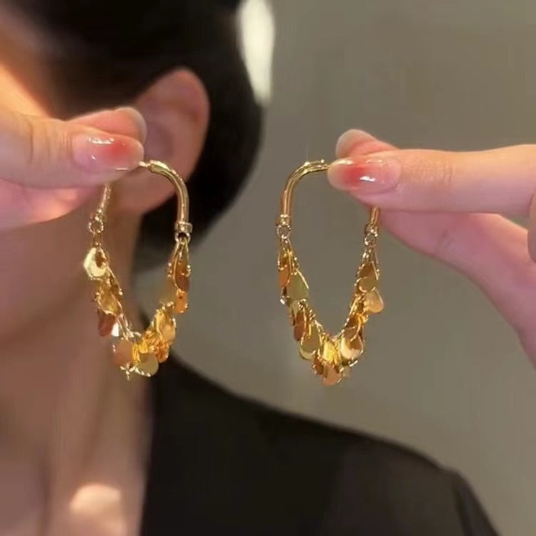 BowLift | Elegant Flow Long Metal Tassel Earrings