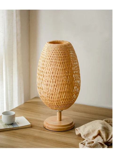 BowLift | Rattan lamp - Stepless dimmable basket lamp for bedroom and living room decoration