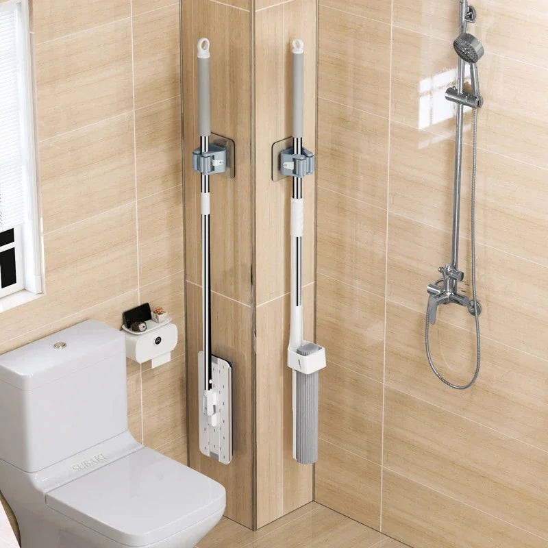 BowLift | Mop holder FixoGrip | Self-adhesive & Waterproof | Wall mount without drilling | Set of 4