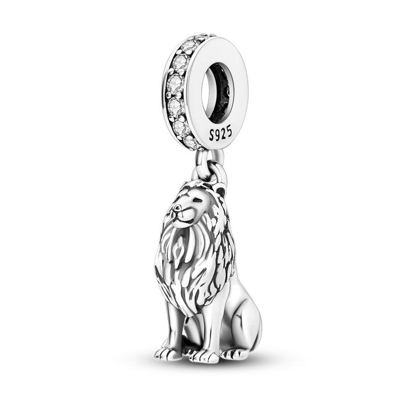 BowLift | 925 Silver Golden Leopard Charms Beads Colorful Chameleon Rhinoceros Lion Scarab Cat Pendant Compatible with Original Pandora Bracelet Jewelry