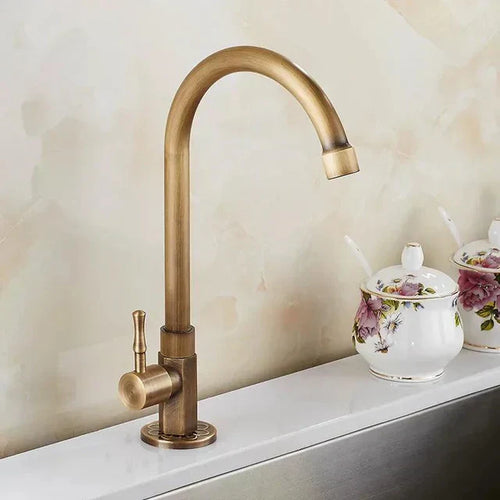 SwanFlow - Antique kitchen faucet with elegant swan neck design Bowlift
