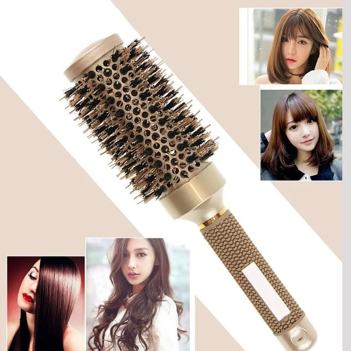 BowLift | Round Brush Set GLOSSENTA | Ions-Ceramic & Boar Bristles | Anti-frizz & Volume | 25–53 mm Ø