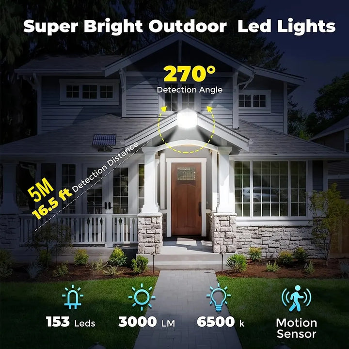 BowLift | SolarBeam 153 | 270° Super bright | Motion sensor & Remote control | IP65 Waterproof