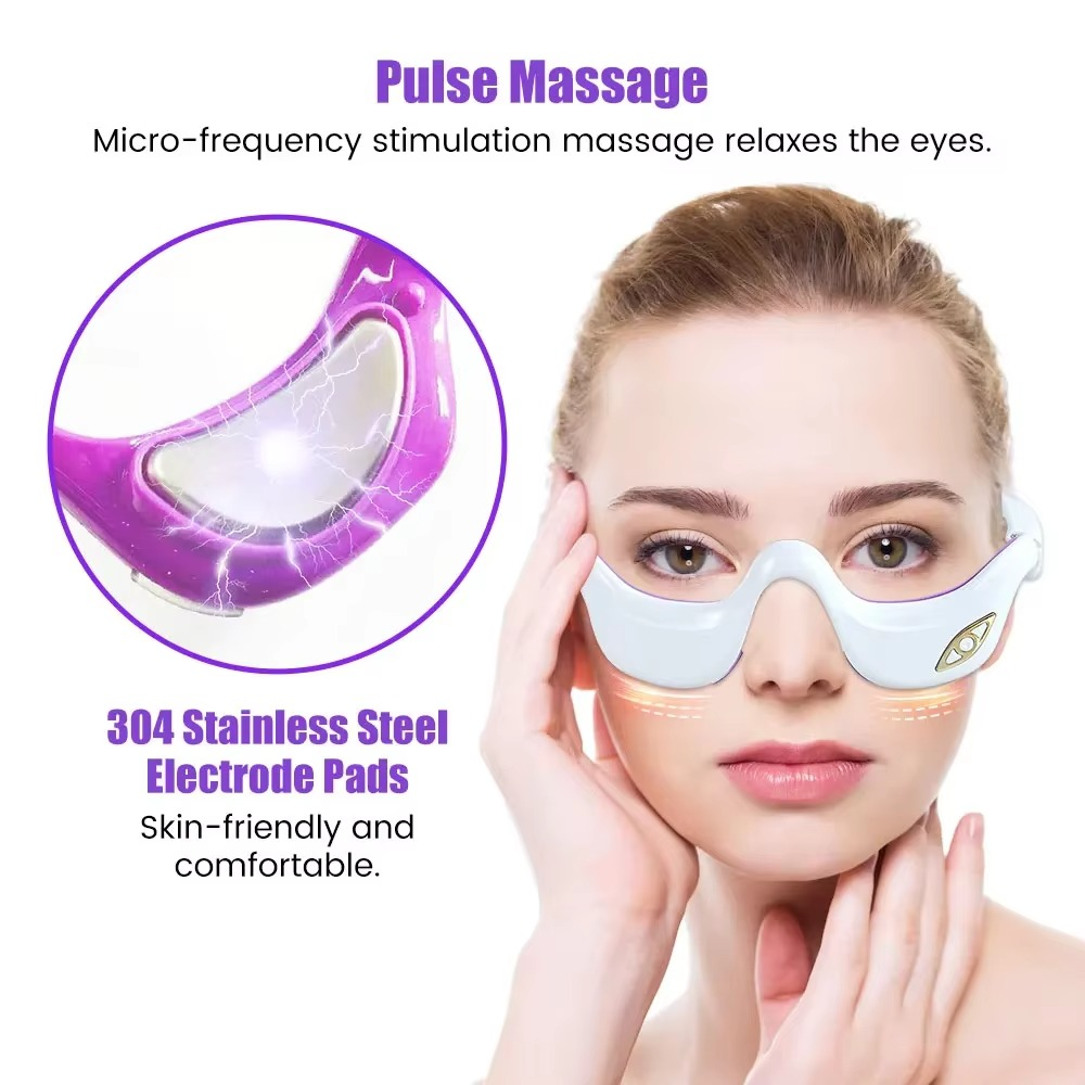 BowLift | Under Eye Red Light Therapy Massager Glasses Microcurrent Eye Device for Dark Circles and Puffiness
