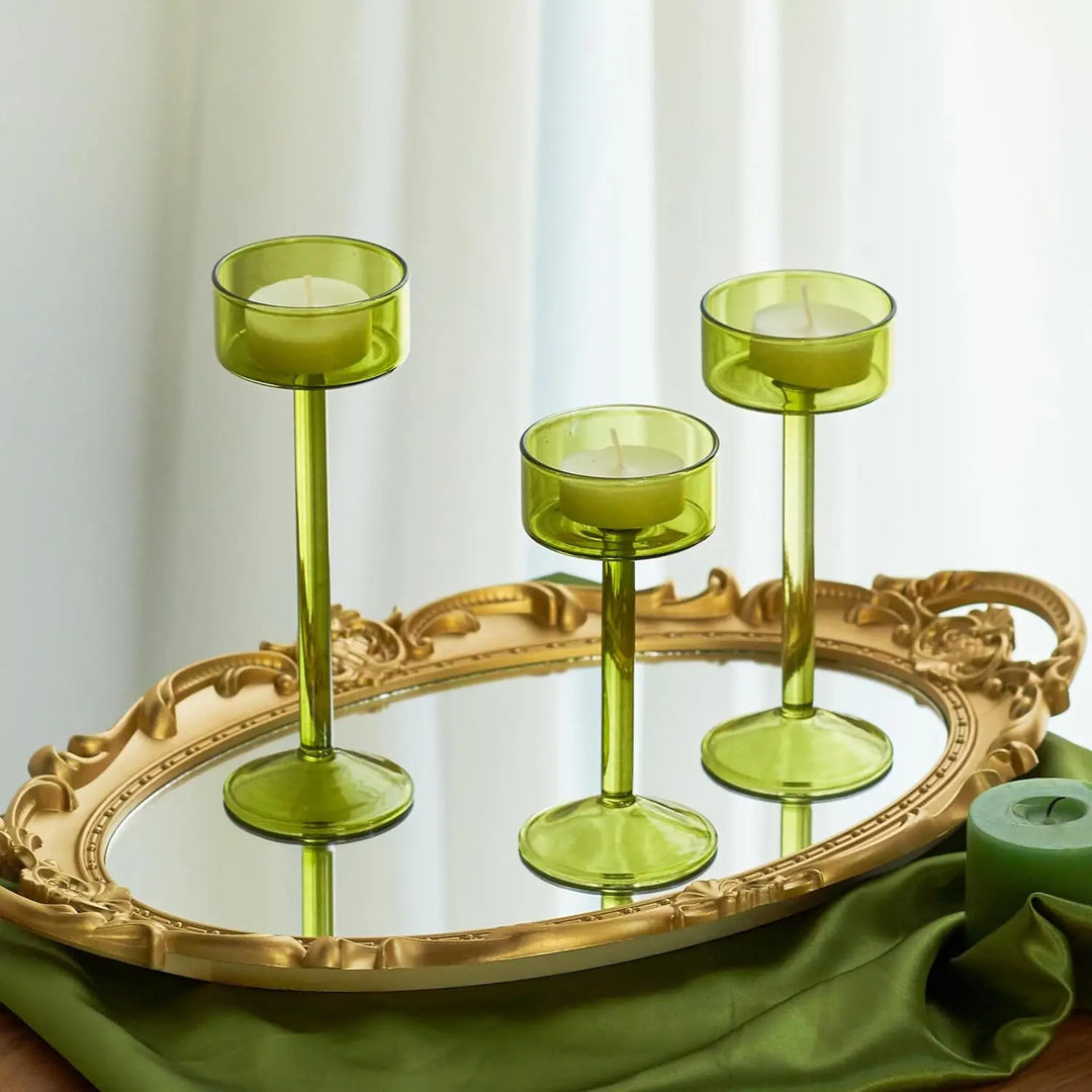 3-Piece Tealight Glass Candle Holder Set | Bowlift
