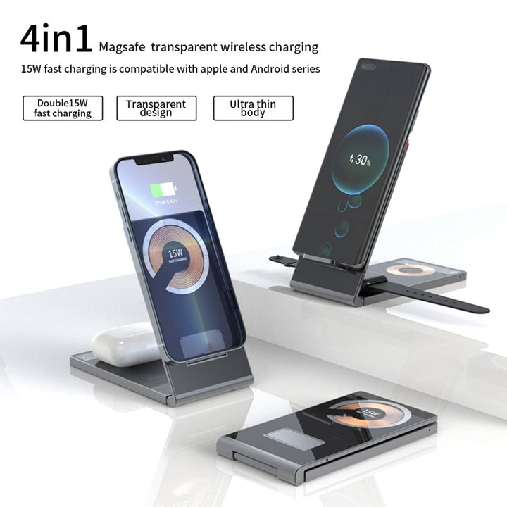 BowLift | Clear Beam Foldable Magnetic Wireless Charger Stand