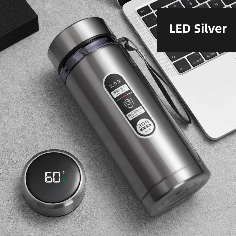 BowLift | 800ml-1L Stainless Steel Thermos – Portable Vacuum Flask with LED Temperature Display