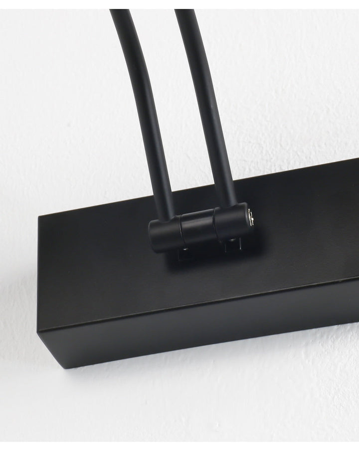 BowLift | 80-100cm LED wall lamp - Modern black/silver wall light for the bathroom, internally mounted picture light