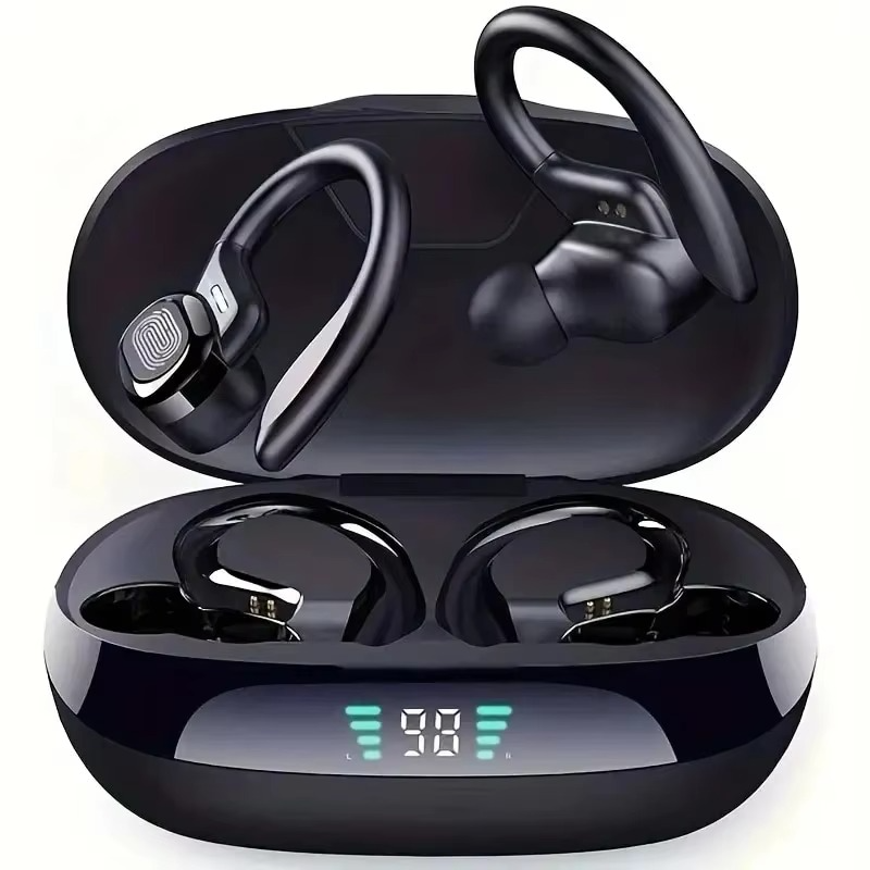 BowLift | SP16 True Wireless Earbuds with Ear Hooks, Waterproof Sports Headphones with Mic and HiFi Stereo Sound