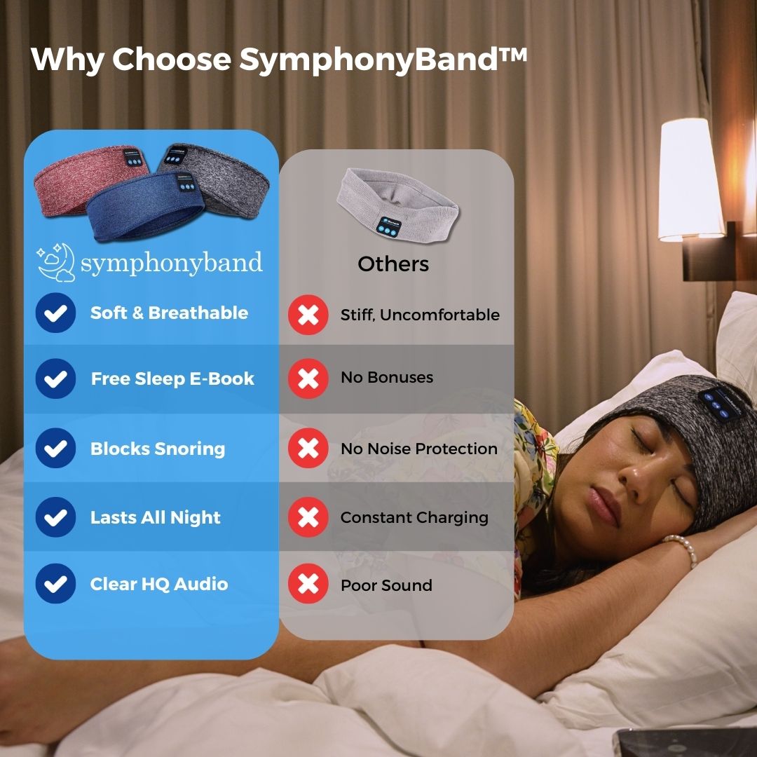 SymphonyBand Sleep Band with Wireless Headphones – Comfortable Sleeping & Relaxing | Bowlift