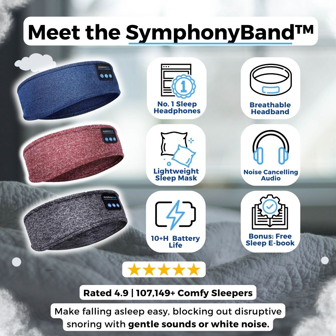 SymphonyBand Sleep Band with Wireless Headphones – Comfortable Sleeping & Relaxing | Bowlift
