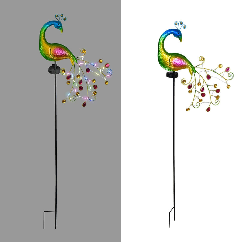 Solar Peacock Garden Light, Iron Art Yard Decoration