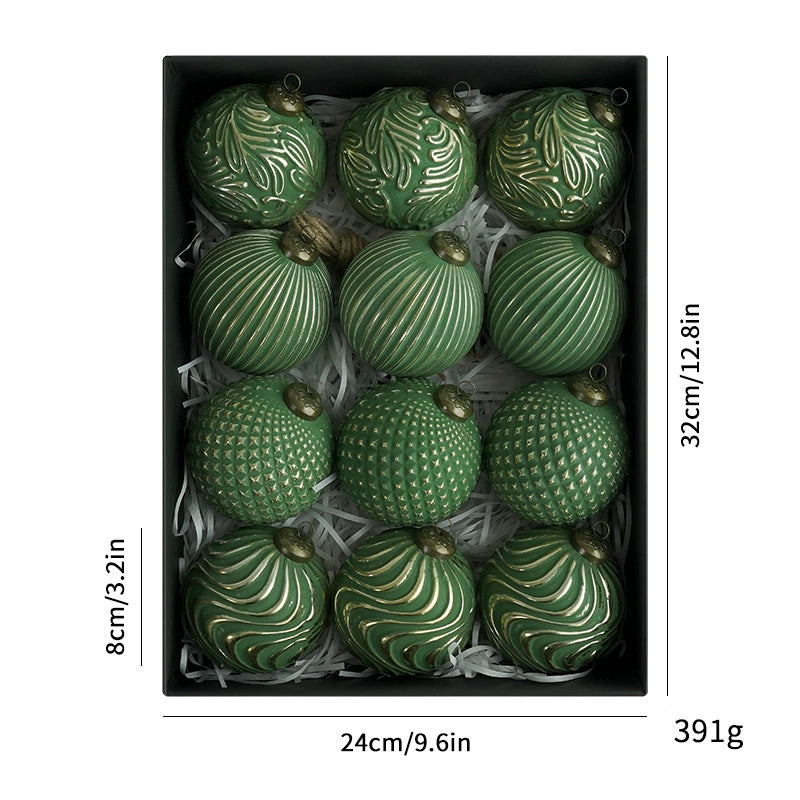 Antique Decorative Christmas Ball Ornament Set