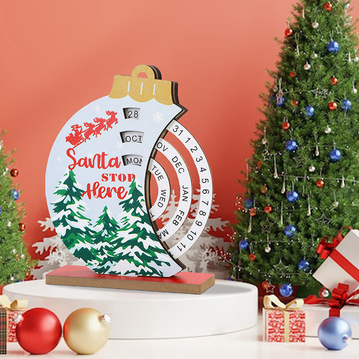Wooden Santa Claus Acrylic Countdown Calendar