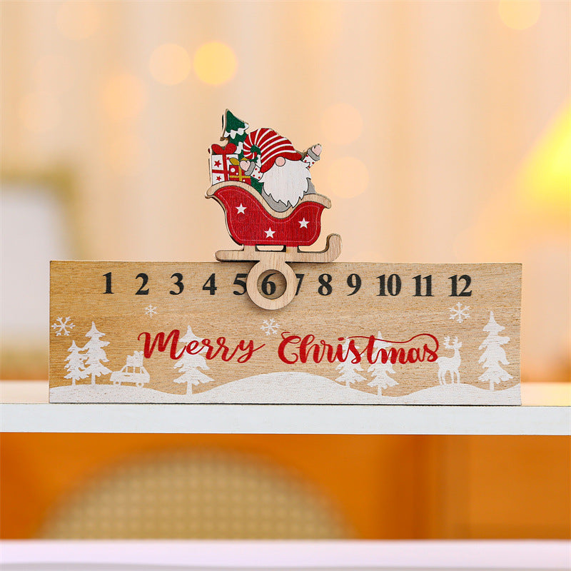 Wooden Christmas Old Man Countdown Calendar