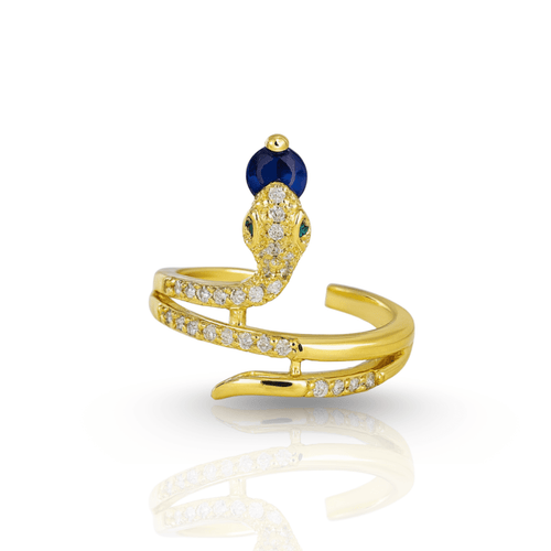 BowLift | Stainless Steel Snake Ring with Zirconia as a Symbol of Transformation