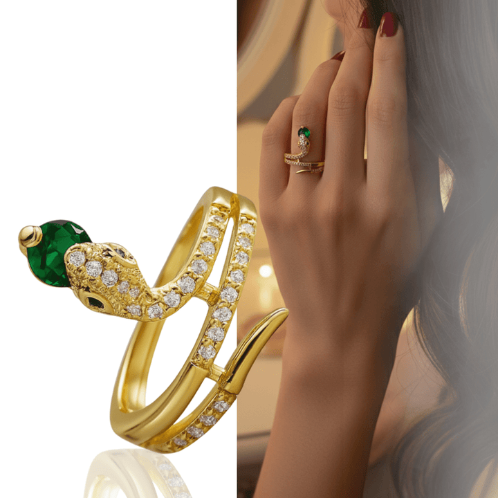 BowLift | Stainless Steel Snake Ring with Zirconia as a Symbol of Transformation