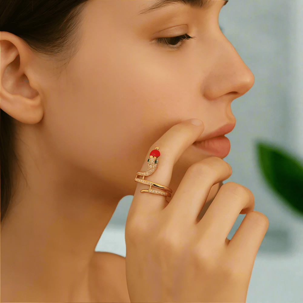 BowLift | Stainless Steel Snake Ring with Zirconia as a Symbol of Transformation