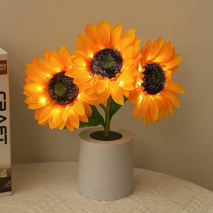 BowLift | LED Sunflower Table Lamp - Decorative Lighting Fixture for Home Decor & Nightstand Use