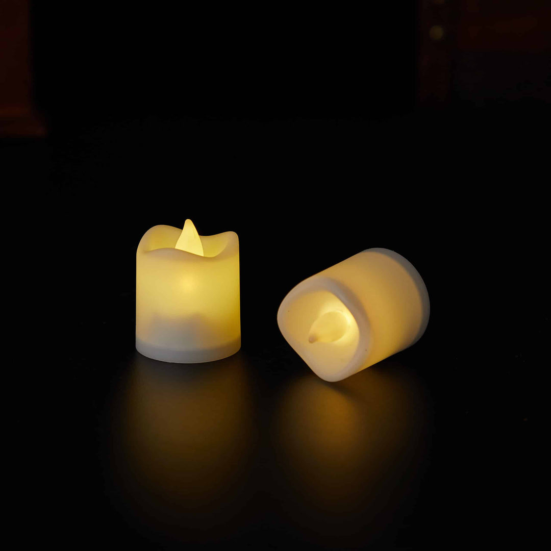 LED Light 6-Pack with 3D Flame - 4.5 cm - White - | Bowlift