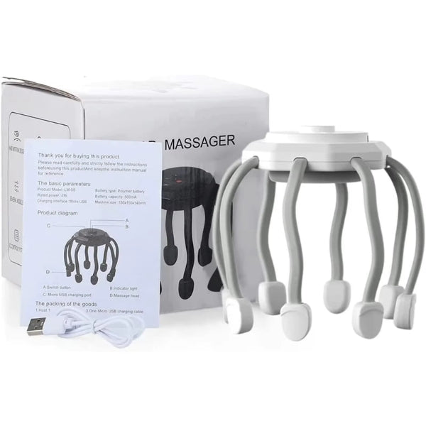 BowLift | Electric Octopus Head Massager - Best Head Massage Machine with Vibration Therapy