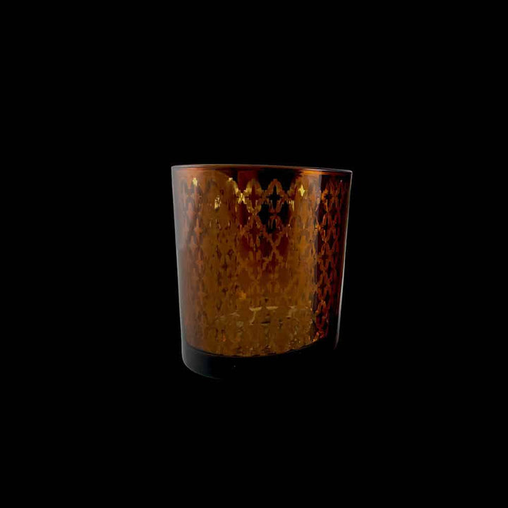 Tea light holder made of glass (2 pcs.) Copper / black by SIA Home Fashion | Bowlift