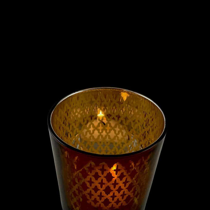 Tea light holder made of glass (2 pcs.) Copper / black by SIA Home Fashion | Bowlift