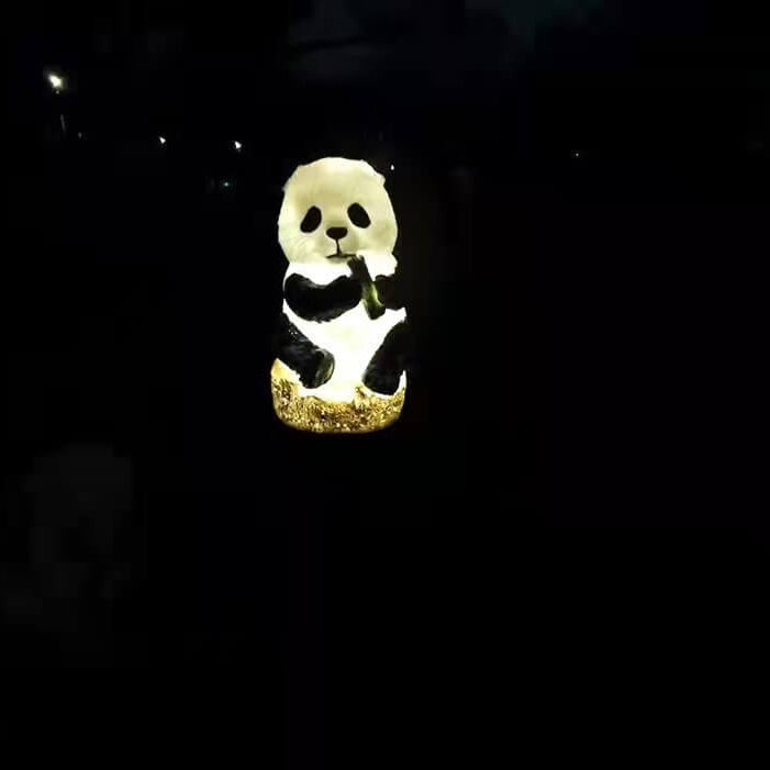 BowLift | Solar resin panda outdoor waterproof patio decoration ground light