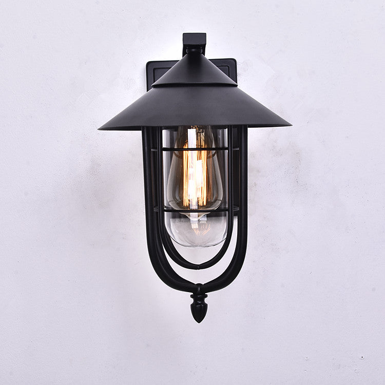 Contemporary Industrial Iron Waterproof Human Body Sensing 1-Light Outdoor Wall Sconce Lamp For Outdoor Patio | Bowlift