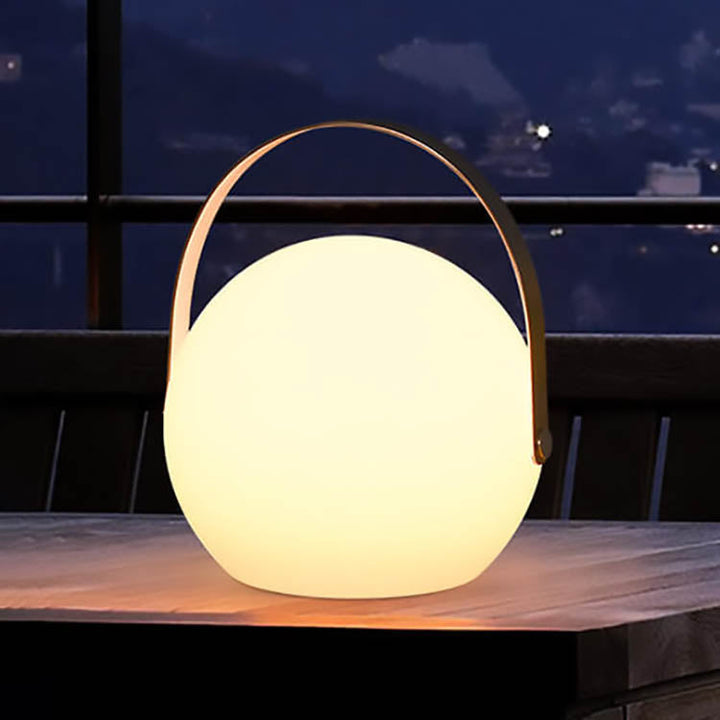 Modern Simplicity Plastic Round Square Hand LED Table Lamp For Outdoor Patio | Bowlift