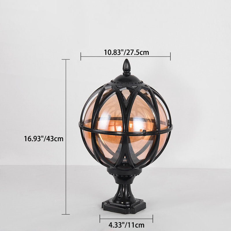 Traditional Colonial Globe Glass Aluminum 1-Light Outdoor Light For Garden | Bowlift