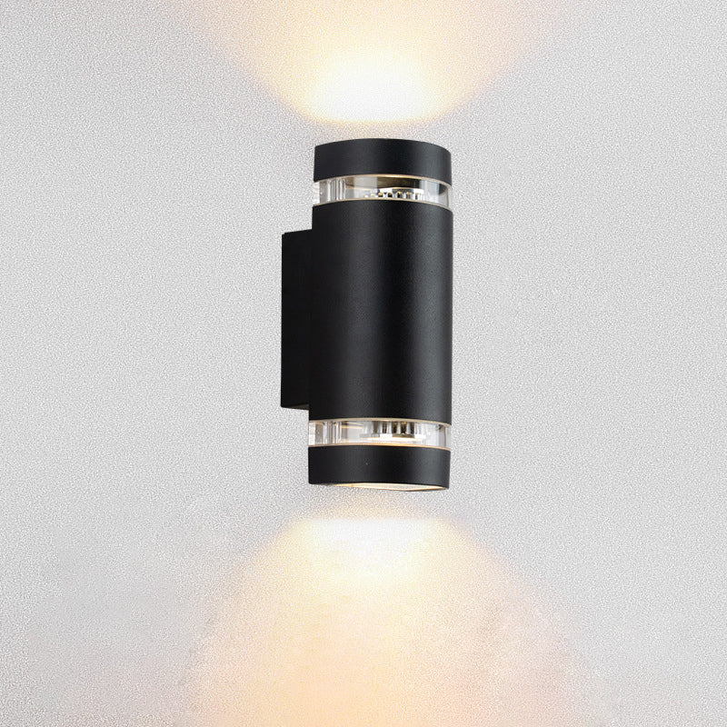 Contemporary Industrial Waterproof Aluminum Cylinder LED Up And Down Luminous Spotlight Wall Sconce Lamp For Outdoor Patio | Bowlift