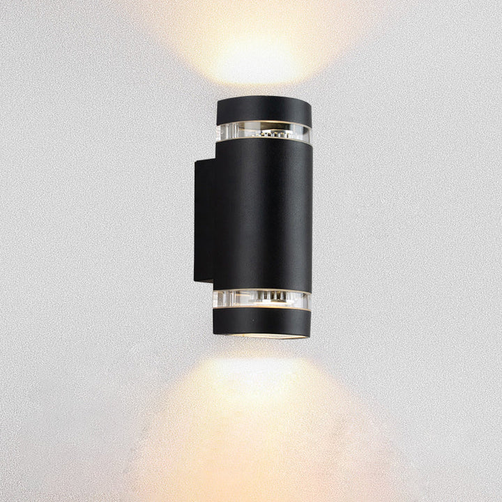 Contemporary Industrial Waterproof Aluminum Cylinder LED Up And Down Luminous Spotlight Wall Sconce Lamp For Outdoor Patio | Bowlift