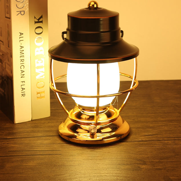 Traditional Farmhouse Waterproof Rechargeable Iron Acrylic Cylinder LED Table Lamp For Entertainment Room | Bowlift