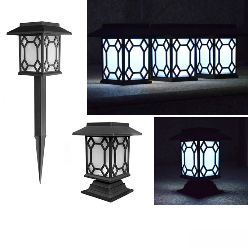 Traditional European Waterproof Solar ABS PC Plastic Rectangular LED Landscape Lighting For Garden | Bowlift