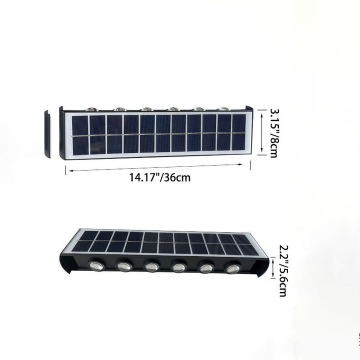 BowLift | Lumiora Modern Solar-LED Wall Lamp for Outdoors | Rectangular Design | IP56 Waterproof | Different Sizes & Light Intensities