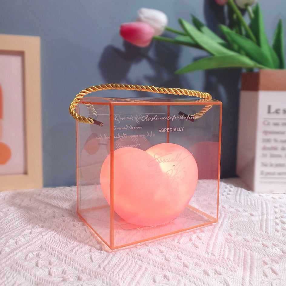 BowLift | LuvSphere Silicone LED Night Light | Heart-Shaped Design | Table Lamp | Warm Mood Light | Decorative