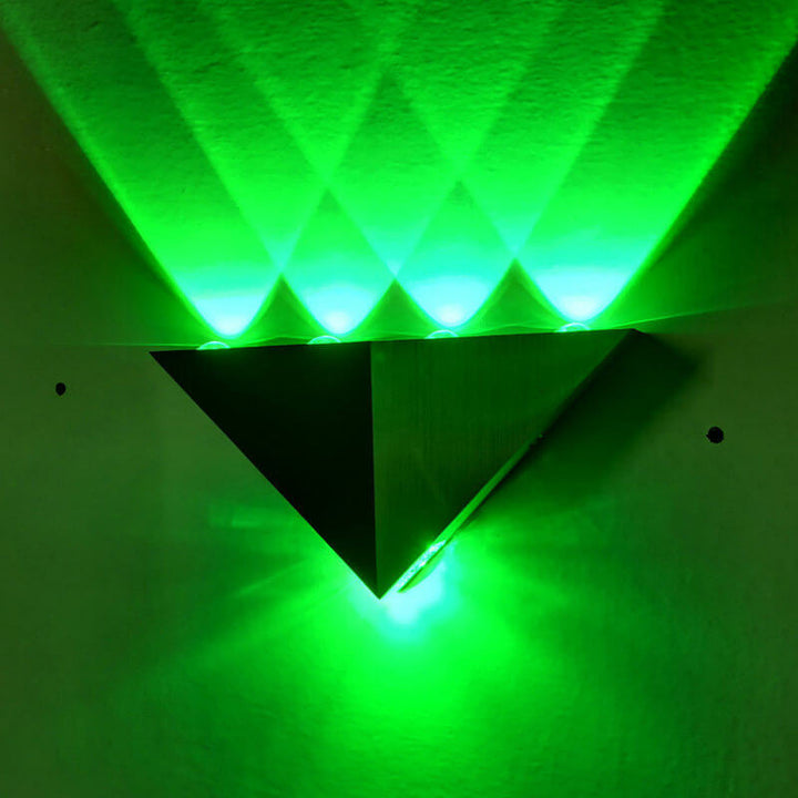 BowLift | TriLumina Prism LED Wall Light | Creative Pyramid Design | Aluminum & Acrylic | Colored Light Options