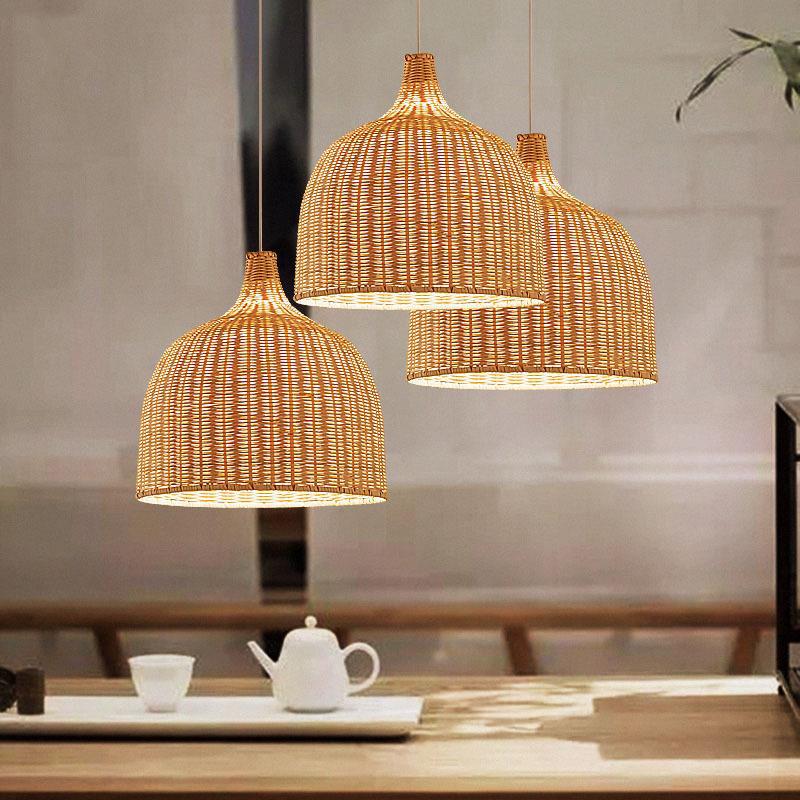 NatureGlow Pendant Lamp - Woven Reed and Bamboo Lighting | Bowlift