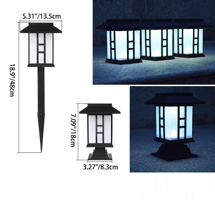 Traditional European Waterproof Solar ABS PC Plastic Rectangular LED Landscape Lighting For Garden | Bowlift