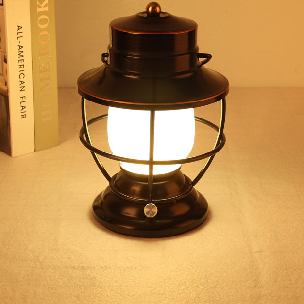 Traditional Farmhouse Waterproof Rechargeable Iron Acrylic Cylinder LED Table Lamp For Entertainment Room | Bowlift