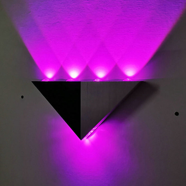 BowLift | TriLumina Prism LED Wall Light | Creative Pyramid Design | Aluminum & Acrylic | Colored Light Options