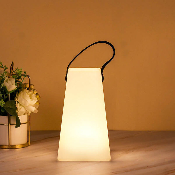Modern Simplicity Plastic Round Square Hand LED Table Lamp For Outdoor Patio | Bowlift