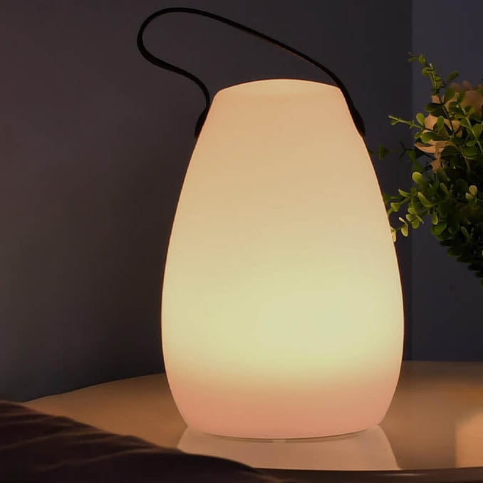Modern Simplicity Plastic Round Square Hand LED Table Lamp For Outdoor Patio | Bowlift